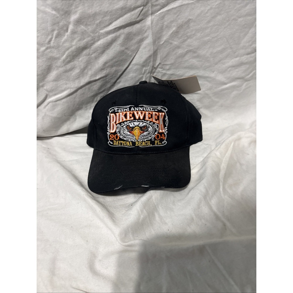 Adjustable Adult Black Eagle Hat 63rd Annual Bike Week 2004 Daytona Capsmith Tag